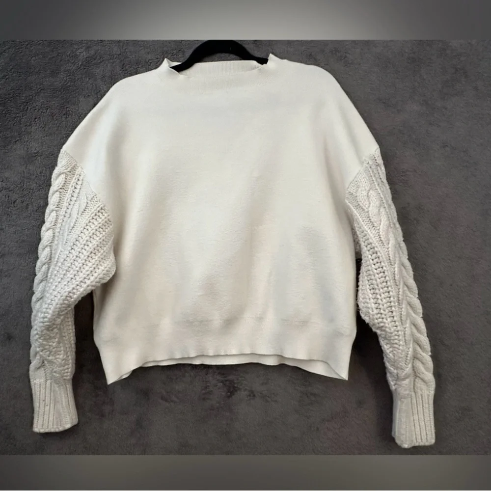 ZARA Knitted Sweater Woman’s Size Small Ivory Oversized Wool Soft Cottagecore - Picture 15 of 15